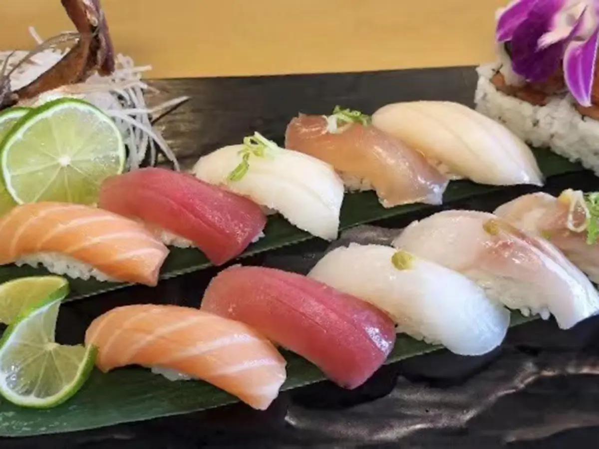 Assorted nigiri sushi platter at Suisen Ramen & Sushi, a Ramen Restaurant in Oxnard
