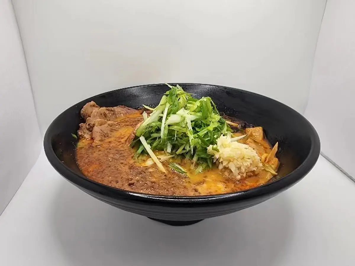 Creamy pork broth ramen with minced pork and fresh garlic at Suisen Ramen & Sushi, a Ramen Restaurant in Oxnard