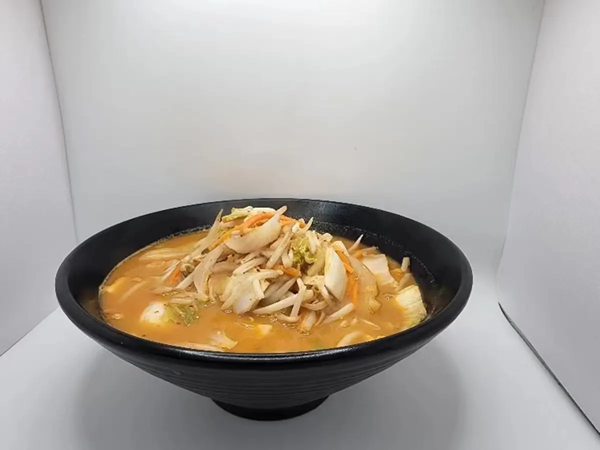 Miso soup with mixed vegetables at Suisen Ramen & Sushi, a Ramen Restaurant in Oxnard
