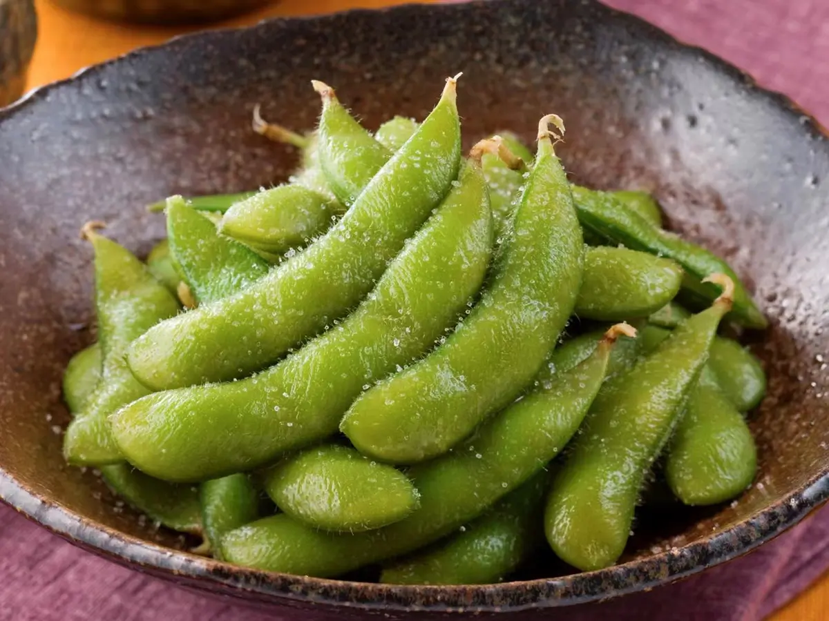 Salted boiled edamame at Suisen Ramen & Sushi, a Ramen Restaurant in Oxnard
